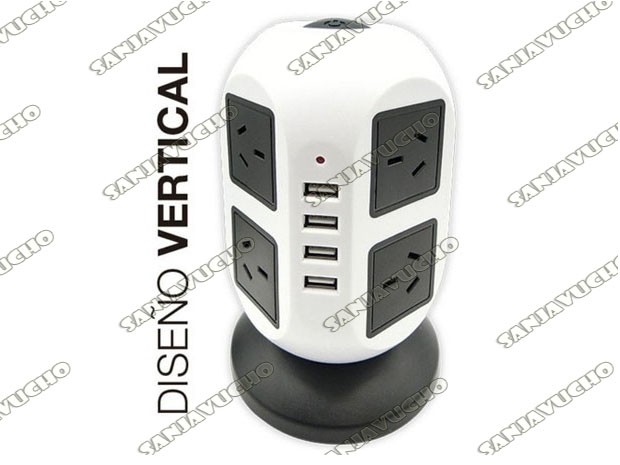 &ua CARGADOR CELULAR ZAPATILLA TORRE 4USB 14 TOMAS (YA702)